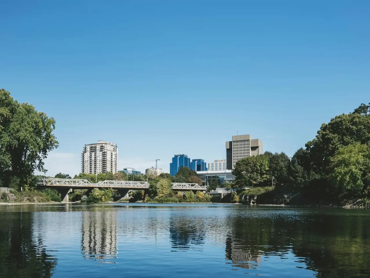 Guelph, Ontario skyline — portable toilet rental service area