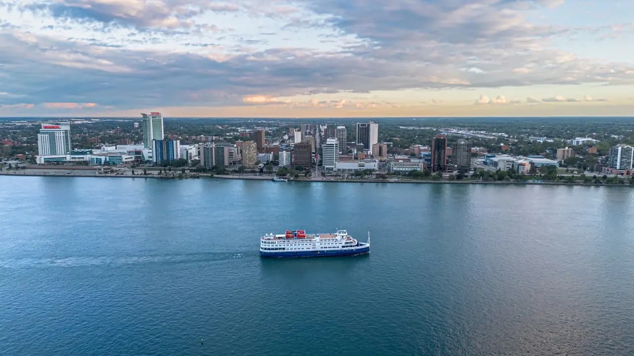 Windsor, Ontario skyline — portable toilet rental service area